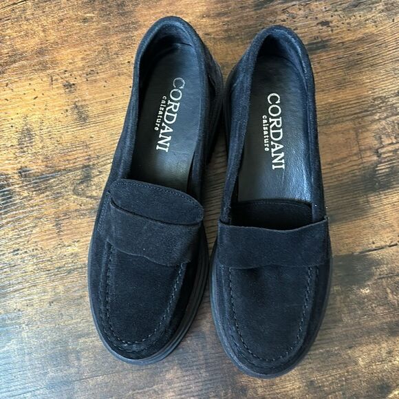 Cordani  Suede Scout Platform Loafers  In Black Size 38/ Like New - Picture 4 of 8